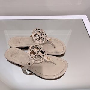 Cream Snakeskin Patent Leather Tory Burch Millers